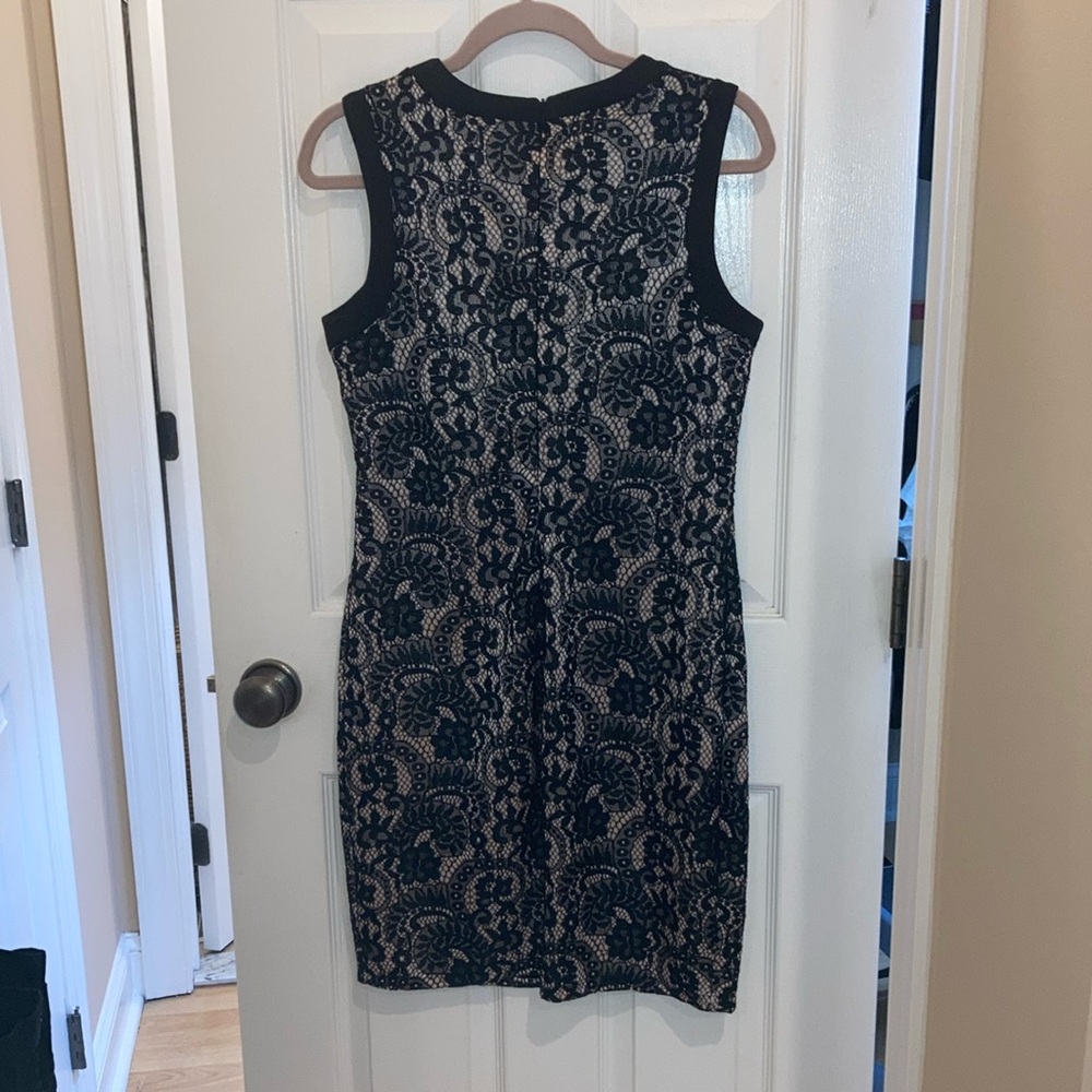 Enfocus Studio Black and Cream Sheath Mini Dress - Picture 3 of 6